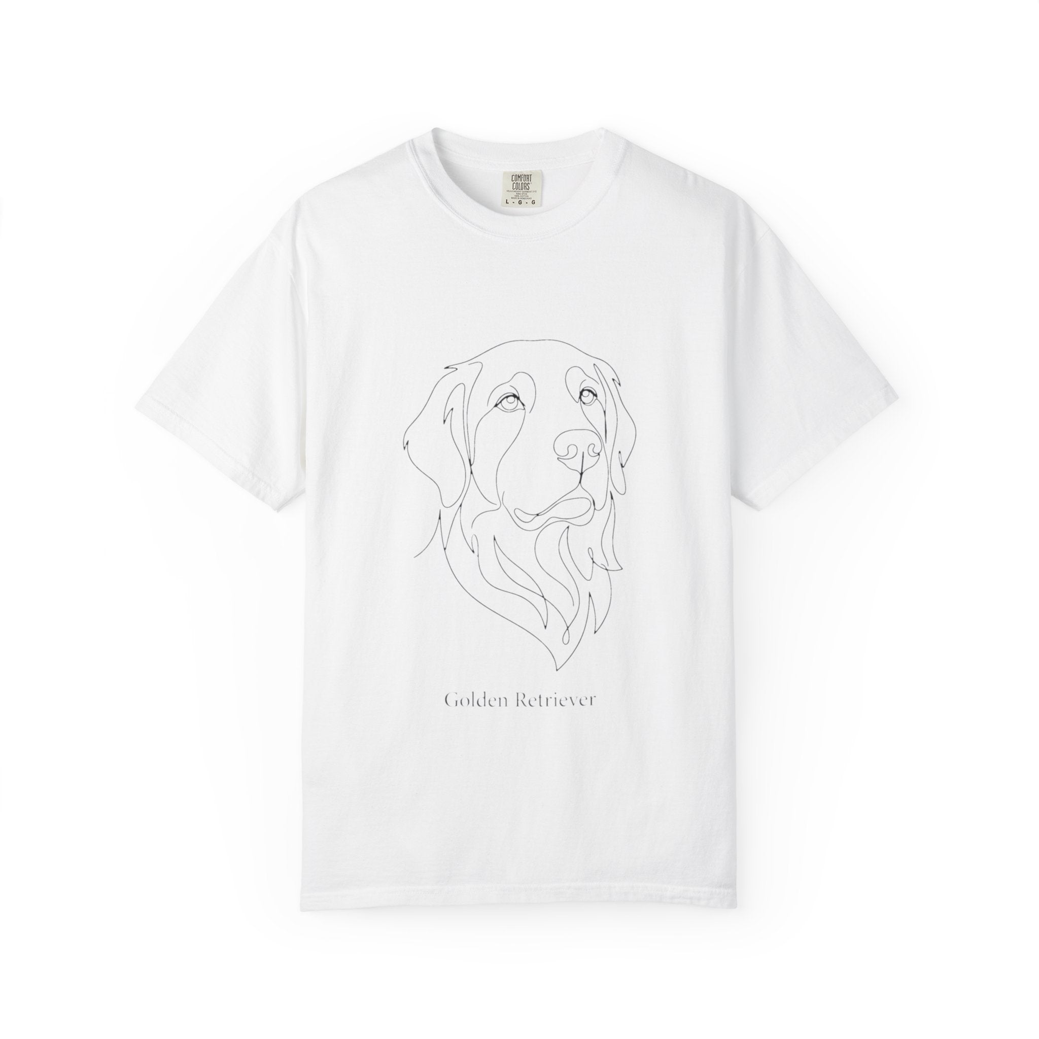 Golden Retriever Line Art T-Shirt — Minimal Dog Portrait Tee