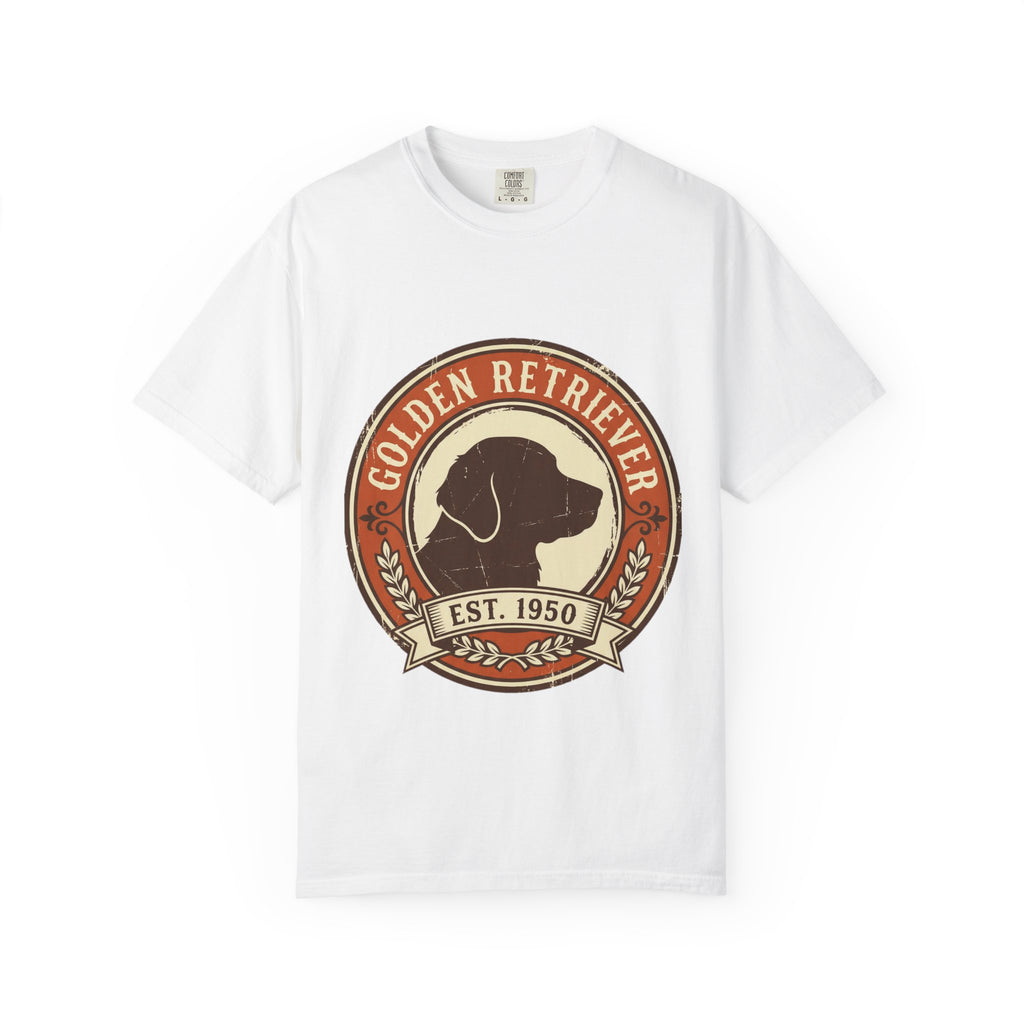 Golden Retriever Vintage Badge T-Shirt — Est. 1950 Dog Lover Tee