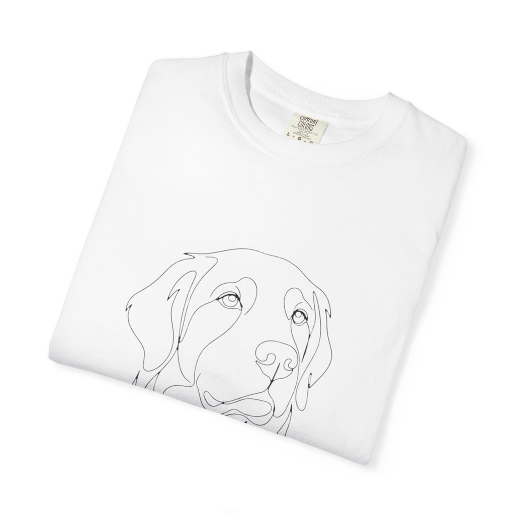 Golden Retriever Line Art T-Shirt — Minimal Dog Portrait Tee